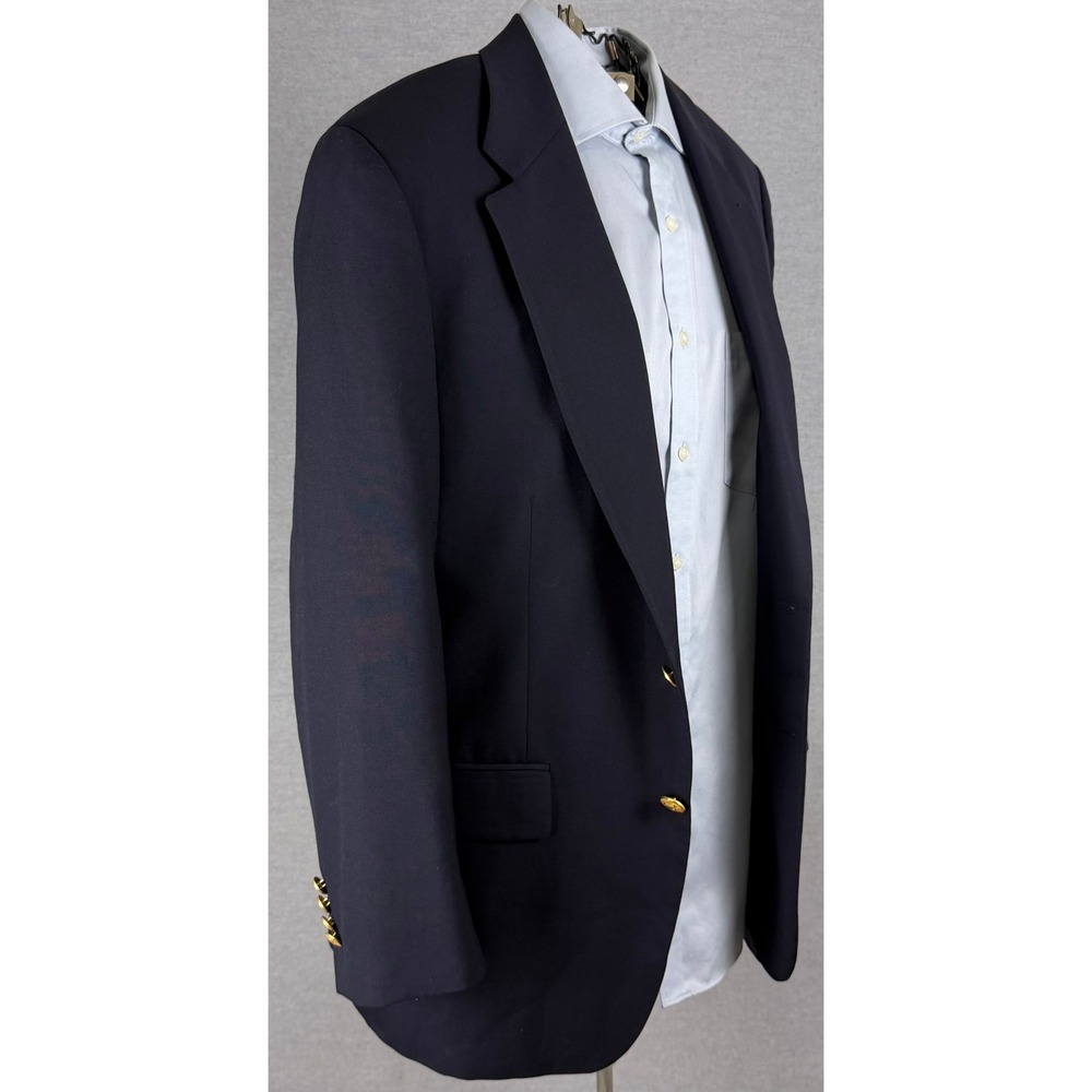 Polo University Club Ralph Lauren Mens 41R Navy Blue Wool Blazer Gold Buttons